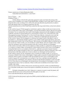 Southern Campaign American Revolution Pension Statements & Rosters Pension Application of Charles Blechynden S6656 Transcribed and annotated by C. Leon Harris State of Virginia } SS. Pendleton County }