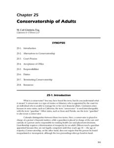Chapter 25. Conservatorship of Adults