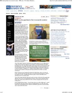 Brown University / Rhode Island / United States / Technology / Donald Carcieri / Providence Business News / IBM