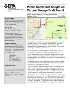 Public Comments Sought on Carbon Storage Draft Permit - April 2014