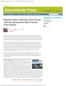 Regional Water Authority Joins Forces with the Sacramento Wild & Scenic Film Festival / Sacramento Press