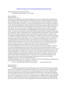 Southern Campaign American Revolution Pension Statements & Rosters Pension Application of James Carver S1186 Transcribed and annotated by C. Leon Harris State of Kentucky } Madison County Sct }