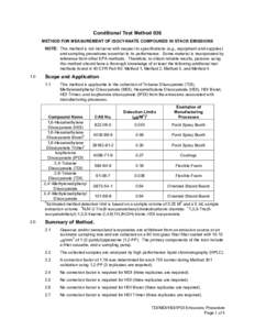 MODIFIED METHOD 207-1: PROPOSED SAMPLING METHOD FOR ISOCYANATES