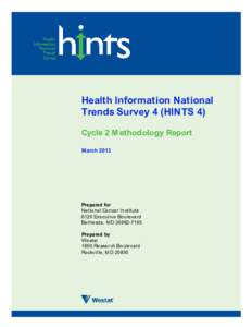 Health Information National Trends Survey 4 (HINTS 4) Cycle 2 Methodology Report