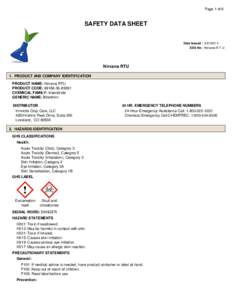 Page 1 of 6  SAFETY DATA SHEET Date Issued : SDS No : Nirvana R T U