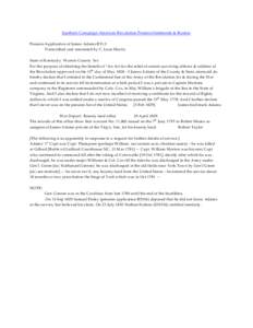 Southern Campaign American Revolution Pension Statements & Rosters Pension Application of James Adams R31.5 Transcribed and annotated by C. Leon Harris State of Kentucky Warren County Sct. For the purpose of obtaining th