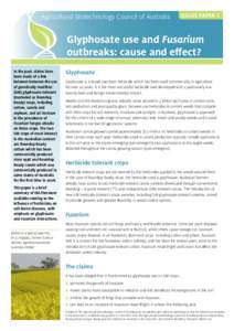 Agricultural Biotechnology Council of Australia  ISSUES PAPER 7 Glyphosate use and Fusarium outbreaks: cause and effect?