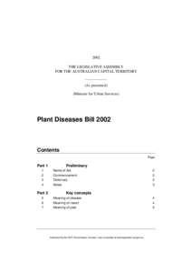 2002 THE LEGISLATIVE ASSEMBLY FOR THE AUSTRALIAN CAPITAL TERRITORY (As presented) (Minister for Urban Services)