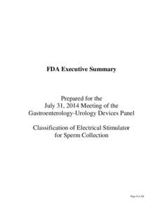 DRAFT FDA Executive Summary