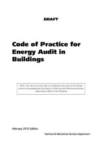 DRAFT - Code of Practice for Energy Audit in Buildings - February 2010 Edition