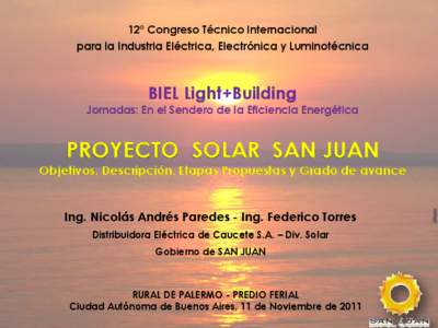 12° Congreso Técnico Internacional para la Industria Eléctrica, Electrónica y Luminotécnica