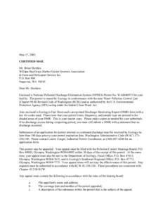 Water pollution / Willapa Bay / Willapa / Appeal / Clean Water Act / Military discharge / Olympia /  Washington / Revised Code of Washington / Law / Discharge Monitoring Report / United States Environmental Protection Agency