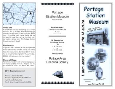 Portage /  Indiana / Portage / Horseshoe Curve / Gallitzin Tunnel / Pennsylvania Railroad / Columbus / Portage la Prairie / Houghton /  Michigan / Rail transportation in the United States / Transportation in the United States / Portage /  Wisconsin