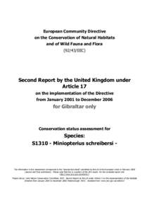 European Community Directive on the Conservation of Natural Habitats and of Wild Fauna and FloraEEC)  Second Report by the United Kingdom under