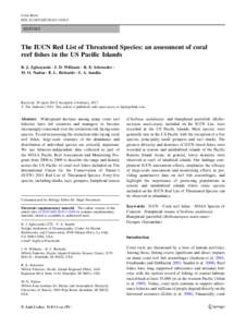 Coral Reefs DOI[removed]s00338[removed]REPORT  The IUCN Red List of Threatened Species: an assessment of coral
