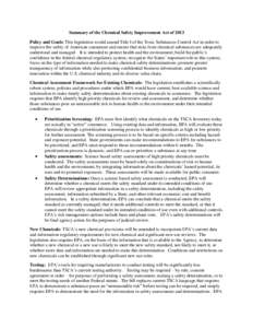 United States Environmental Protection Agency / Environment / United States / Pollution in the United States / National Industrial Chemicals Notification and Assessment Scheme / Pesticide regulation in the United States / 94th United States Congress / Toxic Substances Control Act / Environment of the United States