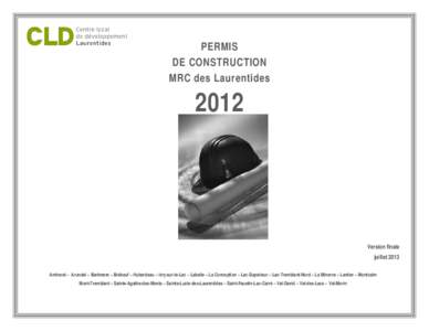 PERMIS DE CONSTRUCTION MRC des Laurentides 2012