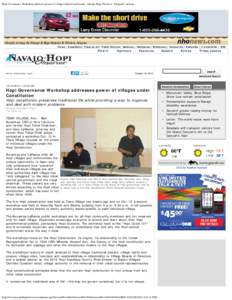 Hopi Governance Workshop addresses power of villages under Constitution - Navajo-Hopi Observer - Flagstaff, Arizona