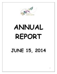 ANNUAL REPORT JUNE 15, 2014 1