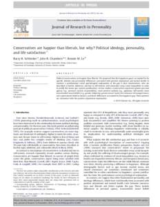 Conservatives are happier than liberals, but why? Political ideology, personality, and life satisfaction