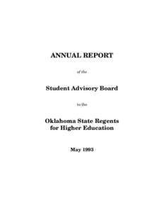 ANNUAL REPORT  of the Student Advisory Board to the
