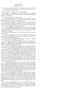 CHAPTER 86 HOUSE BILL No[removed]AN ACT concerning the Kansas department of transportation; relating to roads and highways; designation of certain parts of certain roads and highways; amending K.S.A[removed]and repealing t