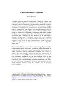 Politics of Quebec / Reference re Secession of Quebec / Constitution Act / Constitution / Quebec Charter of Human Rights and Freedoms / Meech Lake Accord / Canada Act / Law of Canada / Quebec sovereignty movement / Constitution of Canada / Politics of Canada / Law