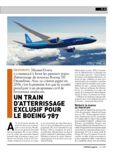 ©Boeing[removed]Messier-Dowty a commencé à livrer les premiers trains