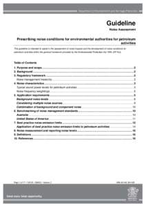 Prescribing noise conditions for environmental authorities for petroleum activities