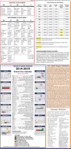 INSIDE YOUR ANSON COUNTY SCHOOLS • Supplement to THE EXPRESS • August 20, 2014 • Page 2  AUGUST LUNCH MENU SEPTEMBER LUNCH MENU