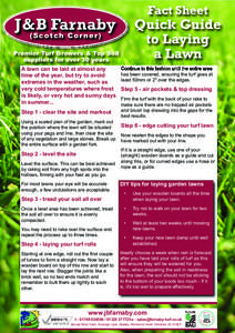 Fact Sheet  J&B Farnaby Quick Guide to Laying