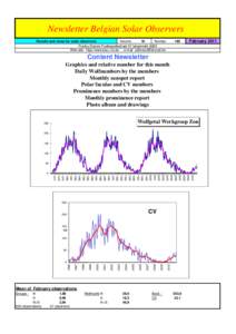 Newsletter Belgian Solar Observers Results and news for solar observers Volume 16 Number Franky Dubois Poelkapellestraat 57 langemark 8920