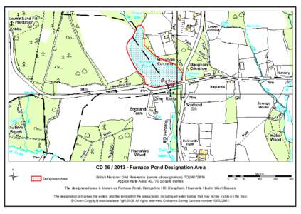 Ü  CD[removed]Furnace Pond Designation Area Designation Area  British National Grid Reference (centre of designation): TQ24872816