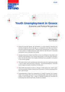 STUDY  Youth Unemployment in Greece