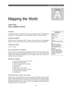 MAPPING THE WORLD  A Theme  Mapping the World