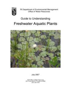 RI Department of Environmental Management Office of Water Resources Guide to Understanding  Freshwater Aquatic Plants