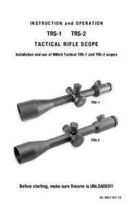 INSTRUCTION and OPERATION  TRS-1 TRS-2