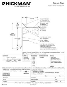 Gravel Stop ORDER / SPECIFICATION FORM 1