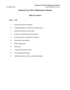 Enclosed Gear Drive Maintenance Manual www.horsburgh-scott.com Cleveland, Ohio  Enclosed Gear Drive Maintenance Manual