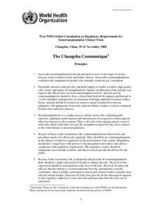 Changsha Communique Final.doc  First WHO Global Consultation on Regulatory Requirements for
