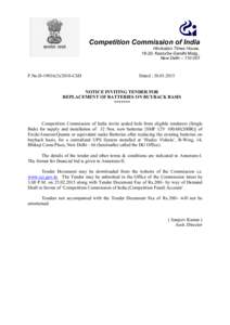 Competition Commission of India Hindustan Times House, 18-20, Kasturba Gandhi Marg,, New Delhi – [removed]F.No.D[removed]CSD