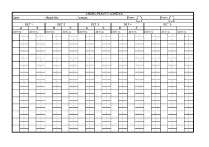 Date:  LIBERO PLAYER CONTROL Venue:  Match No: