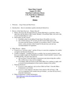 Council on Open Data, Meeting Minutes[removed]