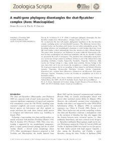 Zoologica Scripta A multi-gene phylogeny disentangles the chat-flycatcher complex (Aves: Muscicapidae)