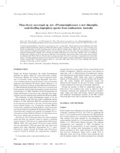 Phycologia[removed]Volume 50 (6), 608–615  Published TO COME 2011 Platychrysis moestrupii sp. nov. (Prymnesiophyceae): a new dimorphic, sand-dwelling haptophyte species from southeastern Australia