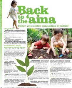 HEALTHY HOME, HEALTHY KIDS  Back to the‘aina