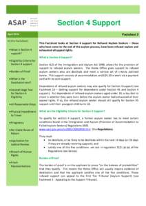 Section 4 Support April 2014 In this Factsheet:  What is Section 4 support?