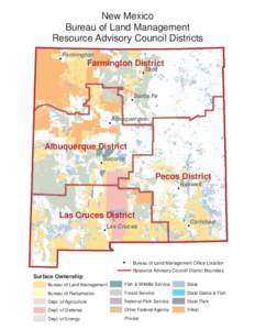 New Mexico Bureau of Land Management Resource Advisory Council Districts Farmington  Farmington District