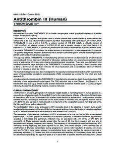 [removed]Rev. October[removed]Antithrombin III (Human)