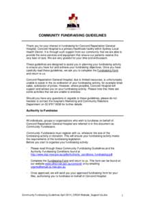 COMMUNITY FUNDRAISING GUIDELINES